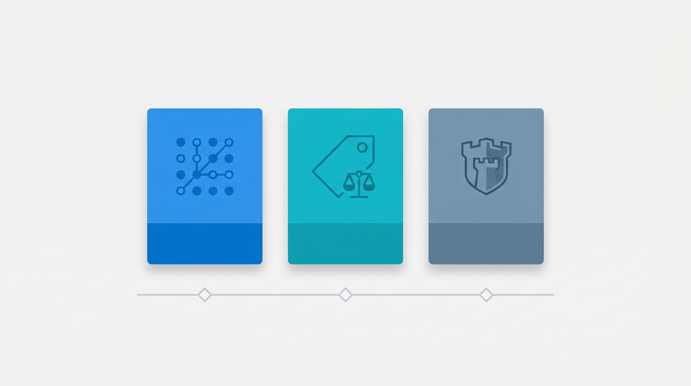 Three battle card templates side by side representing feature competition, price objection, and incumbent displacement scenarios