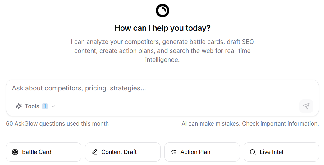 AskGlow AI Chat Interface